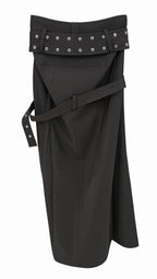 Black / grey Grommet Belt skirt