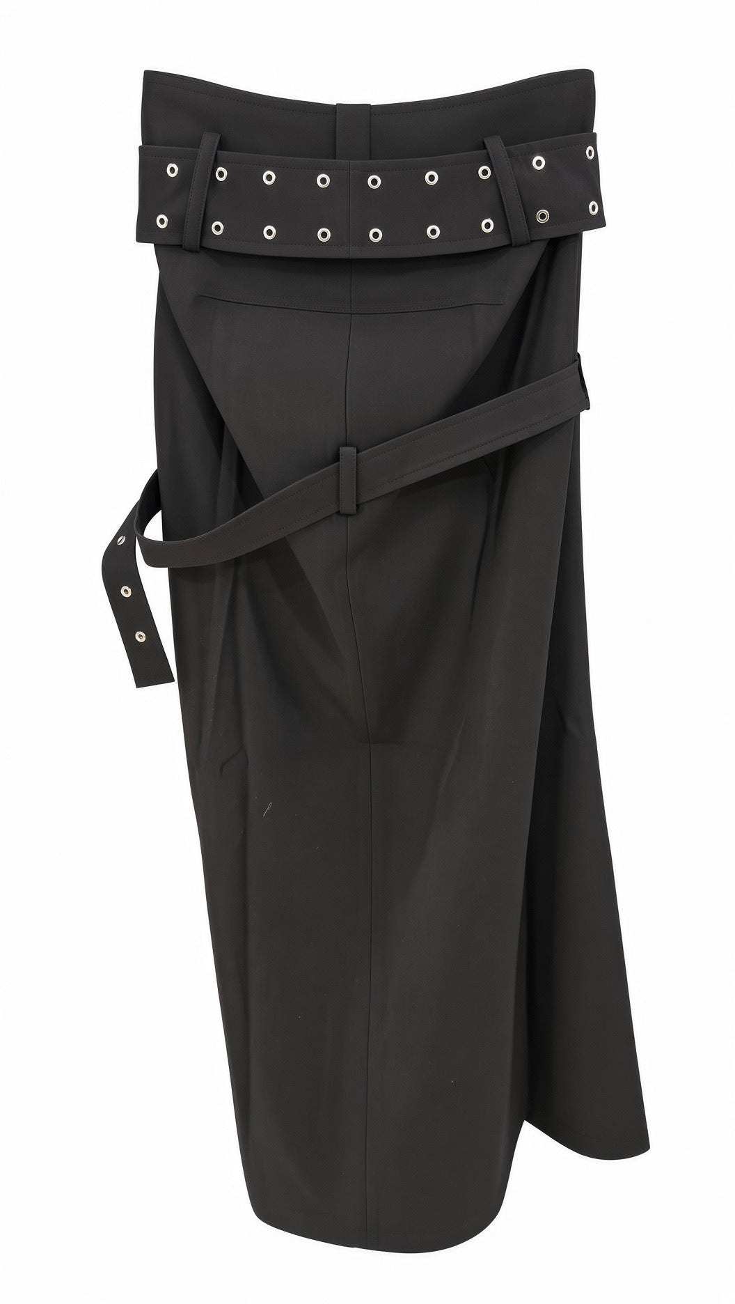 Black / grey Grommet Belt skirt