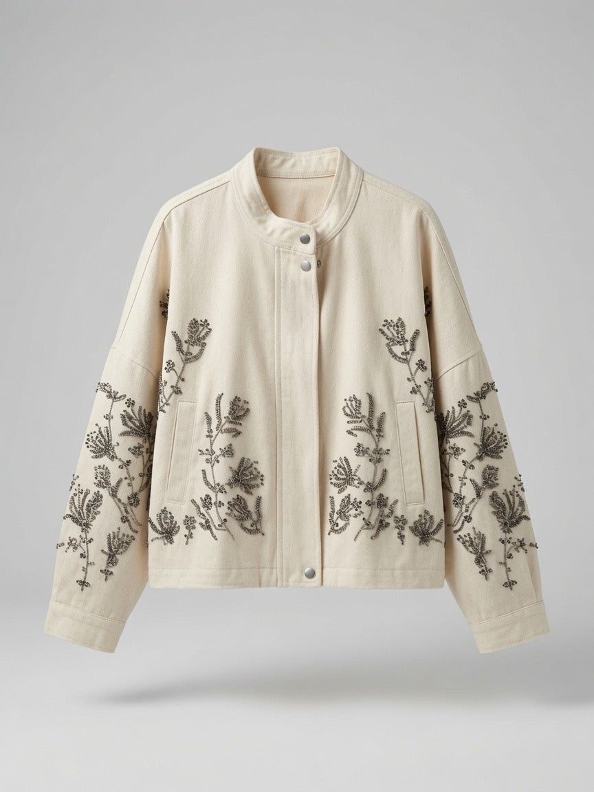 Cropped embroidered jacket