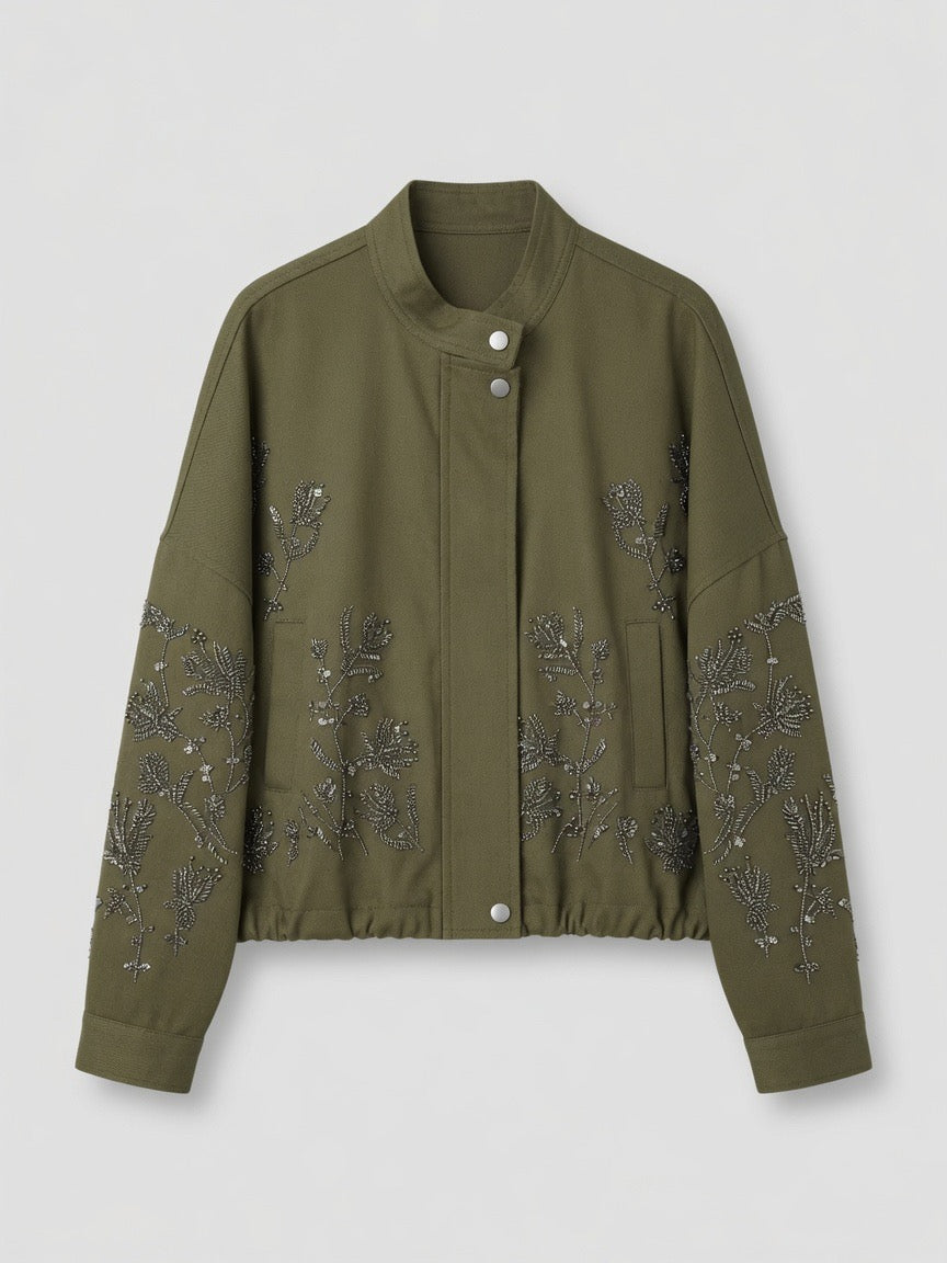 Cropped embroidered jacket