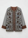Light grey embroidered denim jacket
