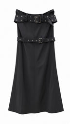 Black / grey Grommet Belt skirt