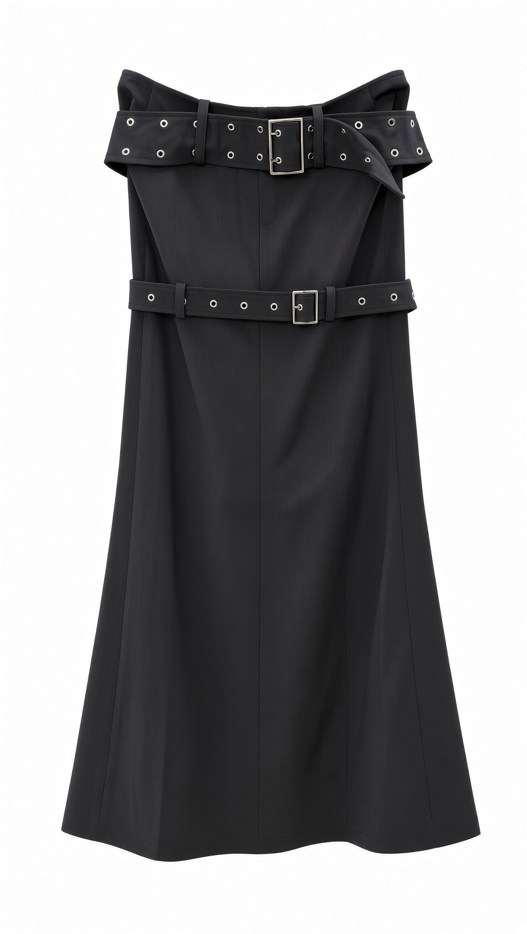Black / grey Grommet Belt skirt