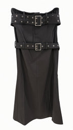 Black / grey Grommet Belt skirt