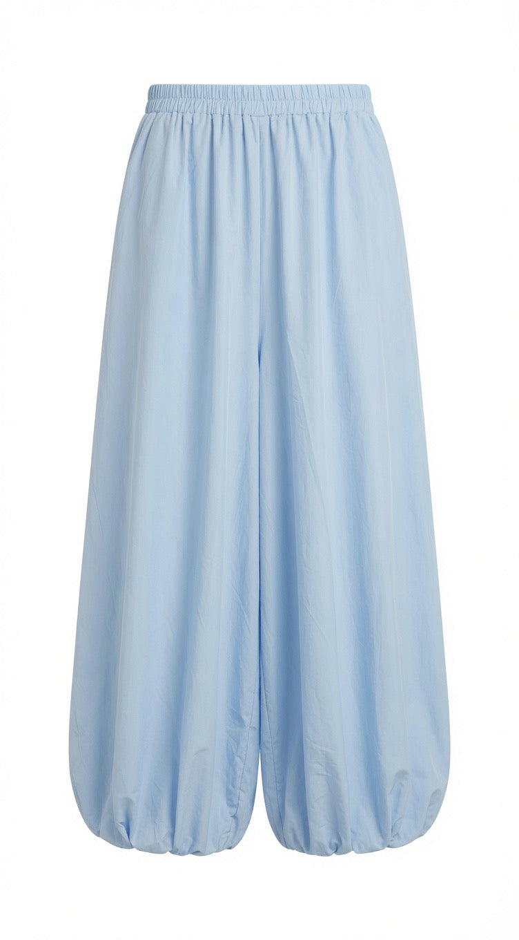 Blue Wide Leg Balloon Pants
